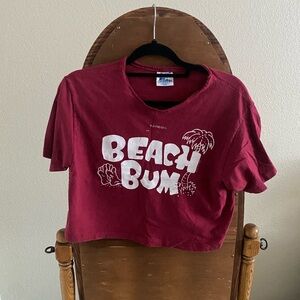 Vintage Beach Bum Red Crop Top